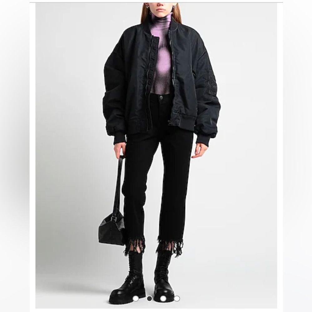3X1 NYC Crop Fringe  Straight Jeans in Mamba Black 28
